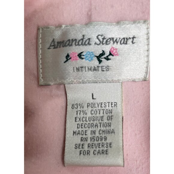 Amanda Stewart Intimates Pink Nightgown Size L Women Polyester & Cotton Vintage - Picture 5 of 8